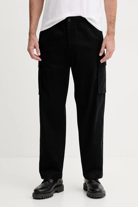 Kalhoty Calvin Klein Jeans pánské, černá barva, ve střihu cargo, LV040EM616