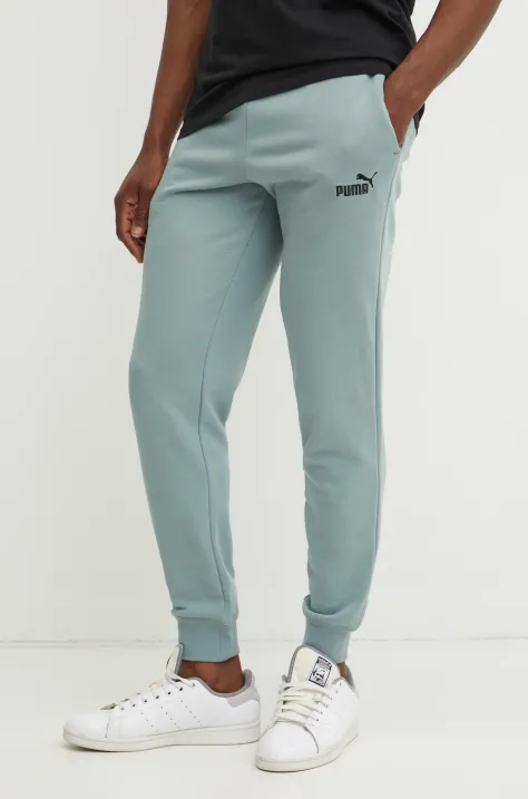 Puma pantaloni della tuta colore verde con applicazione 682609