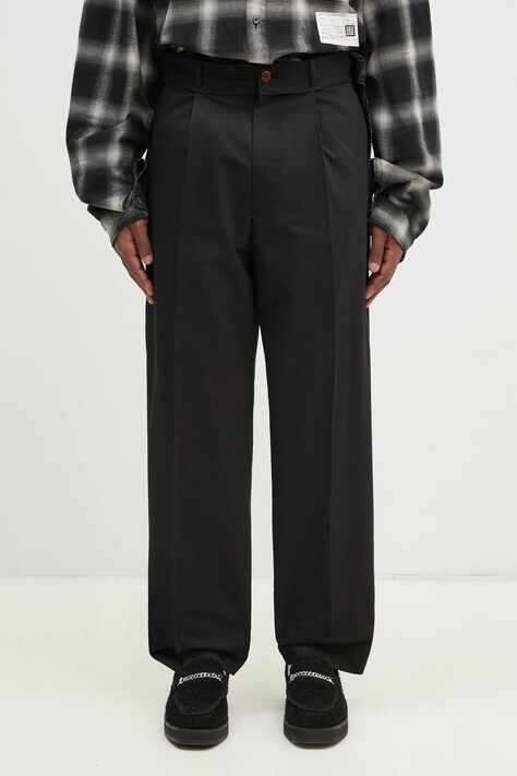 Undercover pantaloni Pants barbati, culoarea negru, drept, UP1E4505