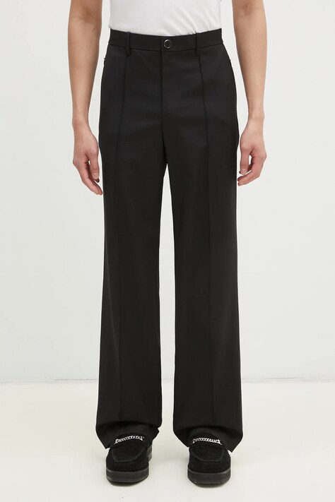 Helmut Lang spodnie wełniane Relaxed Trouser.Suit kolor czarny proste O09HM205