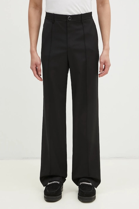 Helmut Lang spodnie wełniane Relaxed Trouser.Suit kolor czarny proste O09HM205