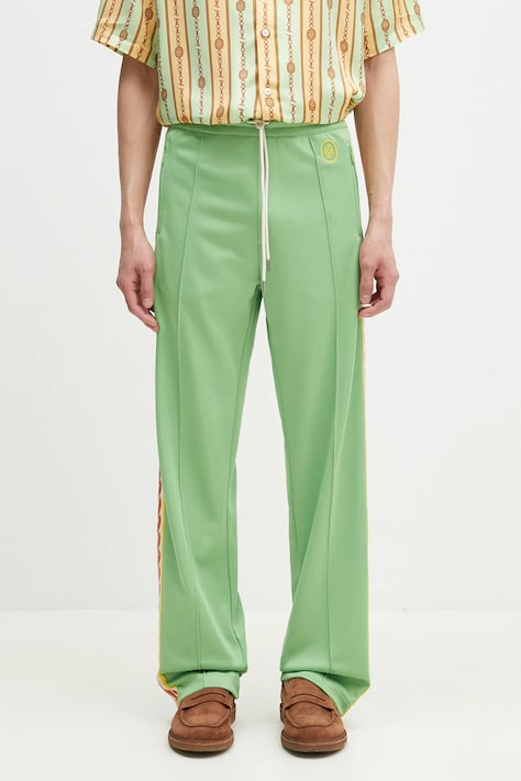Drôle de Monsieur spodnie dresowe Le Track Pants Tresse męskie kolor zielony z aplikacją G-SP007-PL135-AV