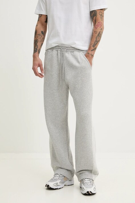 Tepláky Hollister Co. pánské, šedá barva, melanžové, KI334-5013