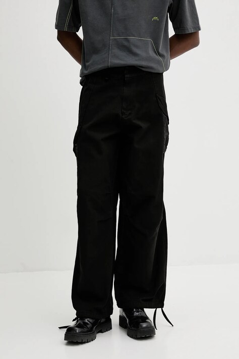 A-COLD-WALL* pantaloni de bumbac barbati, culoarea negru, drept, ACWMB319