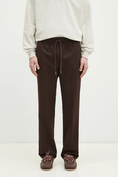 Drôle de Monsieur spodnie z domieszką wełny Le Pantalon Droit Laine męskie kolor brązowy proste F-BP152-PL127-DBN