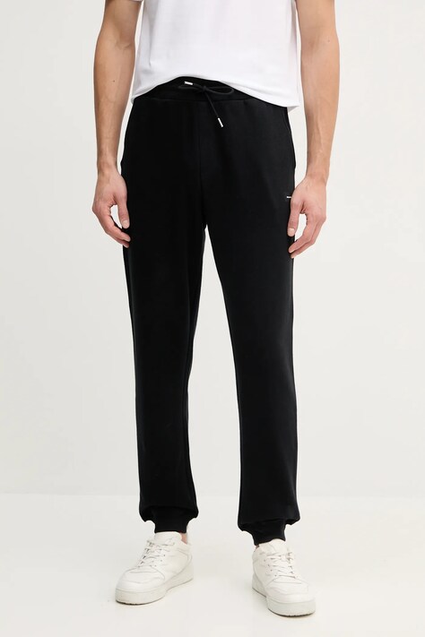Karl Lagerfeld pantaloni de trening barbati, culoarea negru, neted, A1M44014