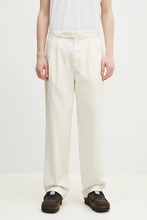 Nohavice Fred Perry pánske, béžová farba, rovné, T9128.560