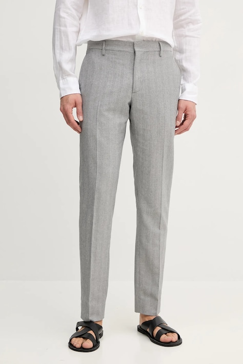 Nohavice Tommy Hilfiger pánske, šedá farba, priliehavé, SQTHL7527.SQTH509