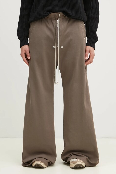 Хлопковые спортивные штаны Rick Owens Geth Belas цвет серый однотонные DU01E3378.RIG