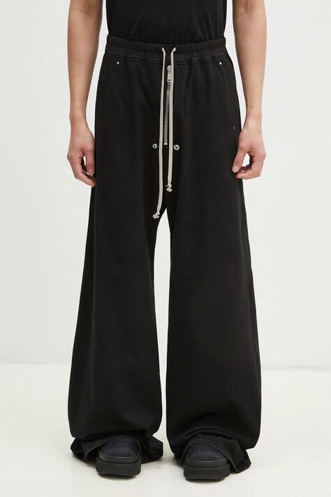 Pamučni donji dio trenirke Rick Owens Geth Belas boja: crna, bez uzorka, DU01E3378.RIG