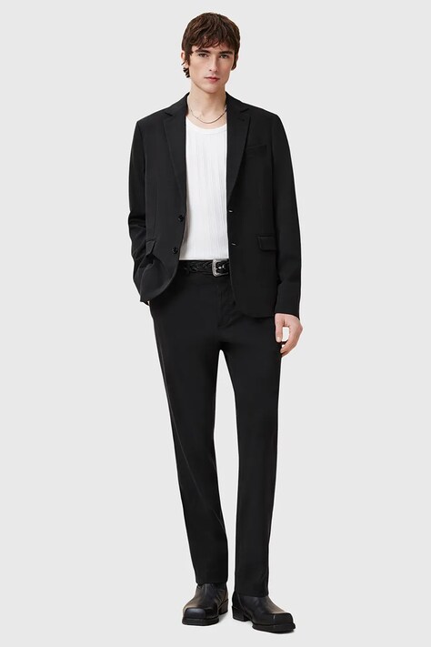 AllSaints pantaloni BAY barbati, culoarea negru, drept, M018QC