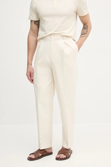 Marciano Guess pantaloni ADAM bărbați, culoarea bej, cu fason chinos, 5GHB23 2304Z