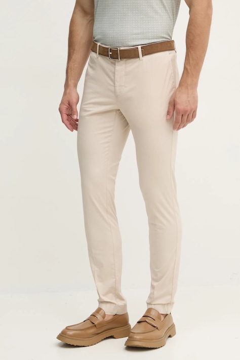 Hackett London spodnie męskie kolor beżowy w fasonie chinos HM212694R