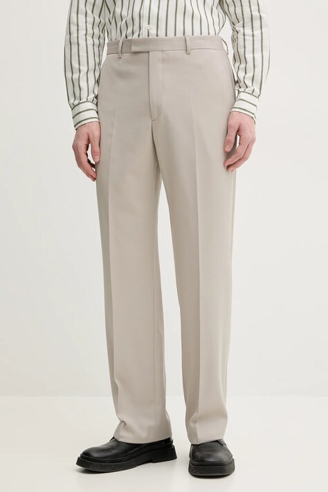 Sunflower pantaloni barbati, culoarea bej, drept, 4168.