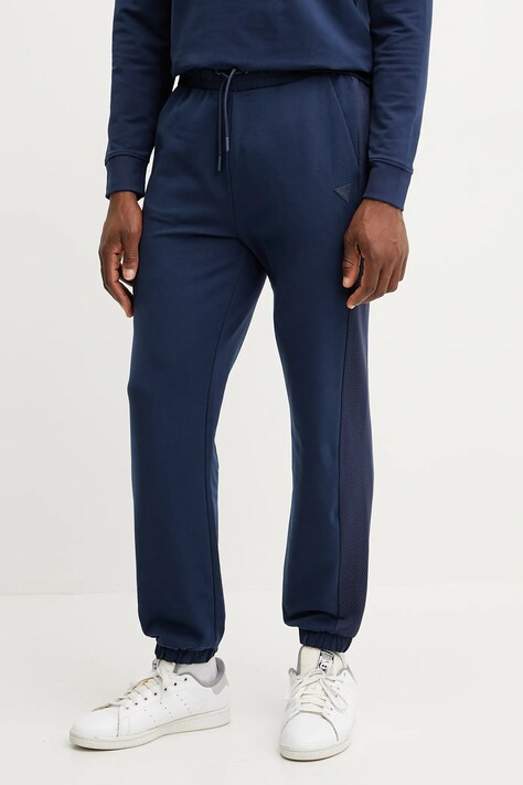 Guess pantaloni de trening bărbați, culoarea bleumarin, uni, Z5GB06 K6ZS1