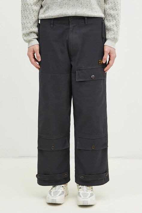 Памучен панталон Human Made Air Force Pants в сиво със стандартна кройка HM29PT009
