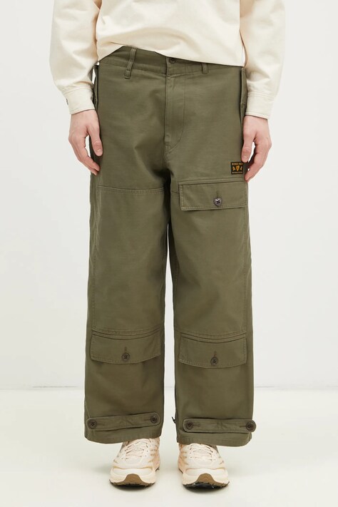 Памучен панталон Human Made Air Force Pants в зелено със стандартна кройка HM29PT009