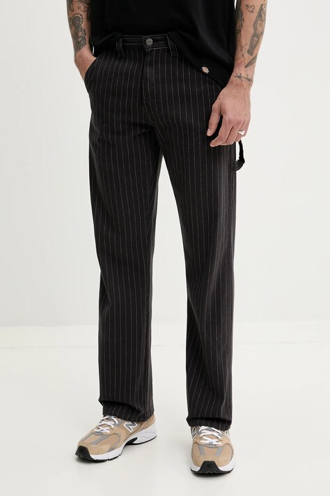 Dickies pantaloni de bumbac barbati, culoarea negru, drept, DK0A4Z6QBLK1