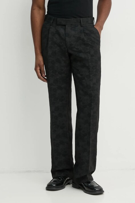 Karl Lagerfeld pantaloni KL STUDIO bărbați, culoarea negru, drept, 552054.255420