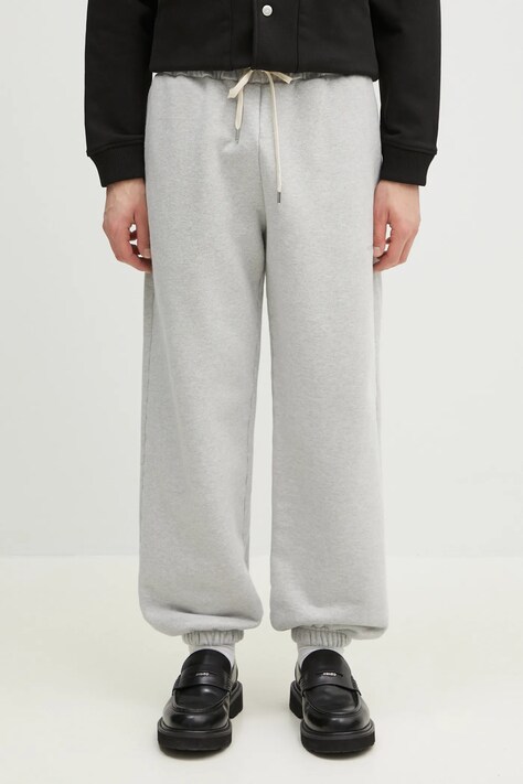 MKI MIYUKI ZOKU pantaloni de trening din bumbac 800 Gsm Superweight Cuffed Joggers barbati, culoarea gri, neted, 800.GSM.SUPERW.CUF