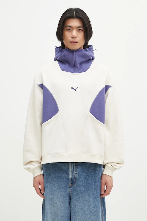 Puma bluza bawełniana PUMA x KIDSUPER Pants męska kolor beżowy z kapturem gładka 630932