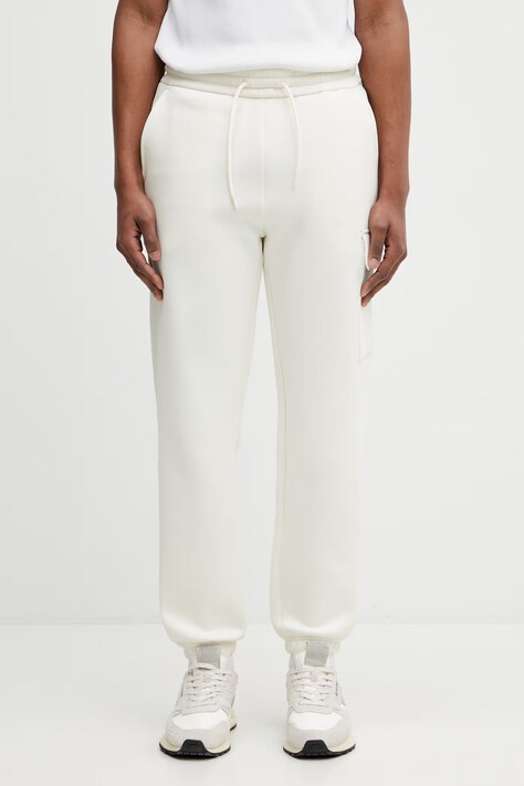 Mackage spodnie cargo męskie z bawełną beżowe regular waist MARVIN.R