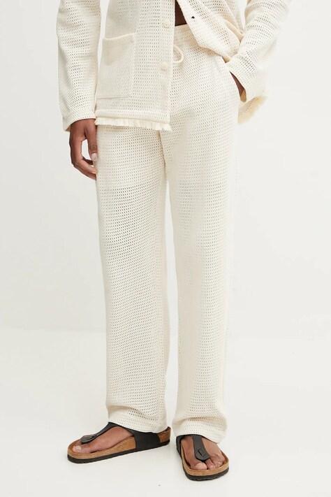 OAS pantaloni barbati, culoarea bej, drept, 5014