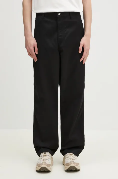 Carhartt WIP pantaloni Simple Pant barbati, culoarea negru, drept, I034907.8902