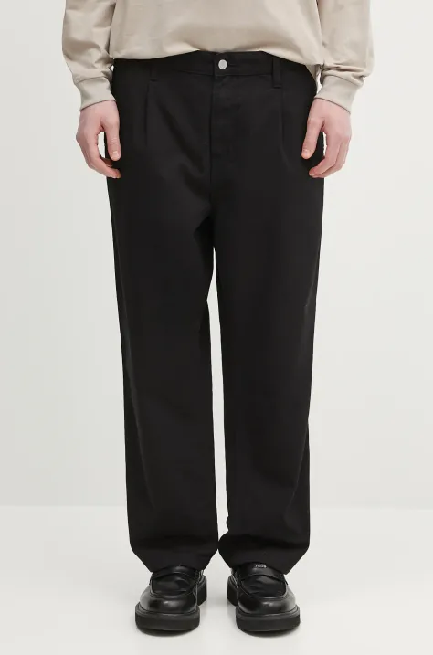 Carhartt WIP spodnie bawełniane Albert Pant męskie kolor czarny proste I034804.8902