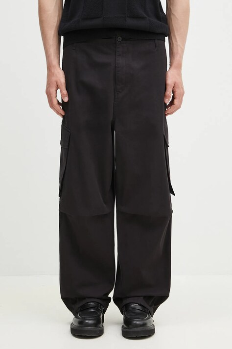 Pamučne hlače Carhartt WIP Unit Pant za muškarce, boja: crna, ravni kroj, I034562.8906