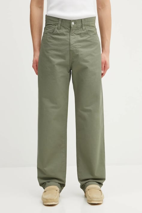 Carhartt WIP spodnie bawełniane Landon Pant męskie kolor zielony proste I034806.1YFGD