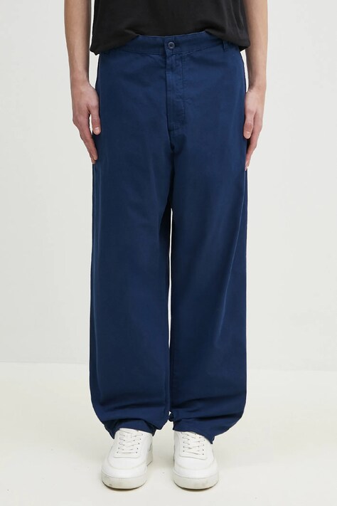 Бавовняні штани Carhartt WIP Calder Pant чоловічі колір синій прямі I033128.E7GD