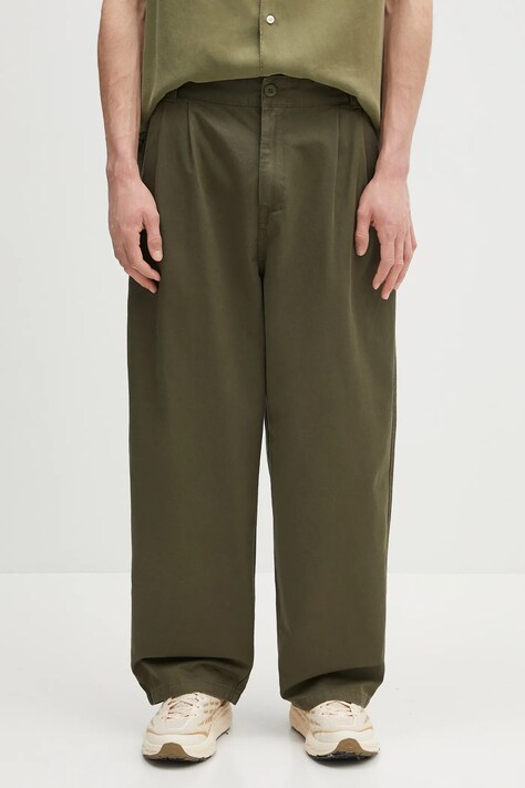 Бавовняні штани Carhartt WIP Marv Pant колір зелений прямі I033129.4106