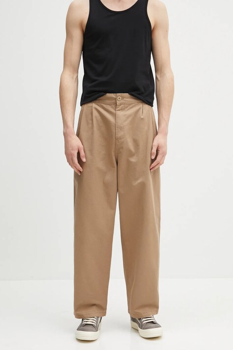 Бавовняні штани Carhartt WIP Marv Pant колір коричневий фасон chinos I033129.8Y06
