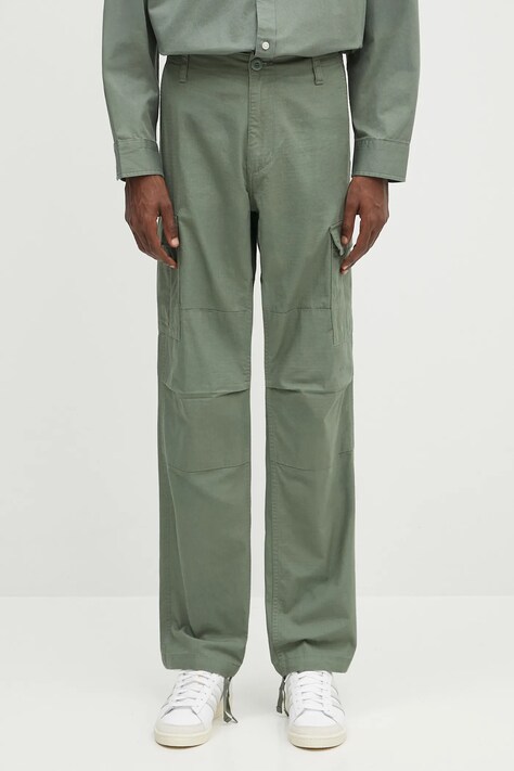 Хлопковые брюки Carhartt WIP Aviation Pant цвет зелёный со шнуровкой I032468.1YF02