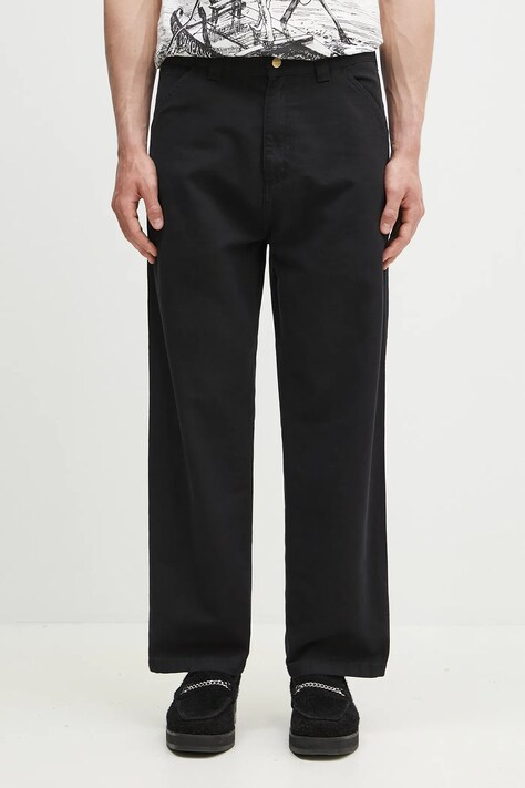 Carhartt WIP pantaloni de bumbac OG Single Knee Pant barbati, culoarea negru, drept, I033754.8906