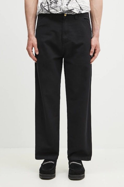 Carhartt WIP pantaloni in cotone OG Single Knee Pant uomo colore nero I033754.8906