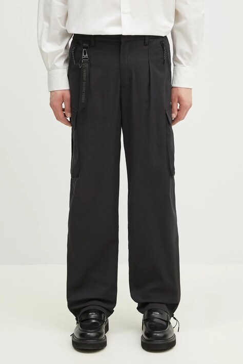 Nohavice Alpha Industries Utility Cargo Pant pánske, čierna farba, rovné, 756201.03