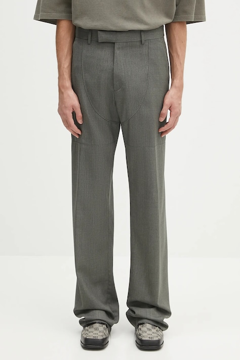 Martine Rose spodnie wełniane Wader Tailored męskie kolor zielony proste 367WT11415
