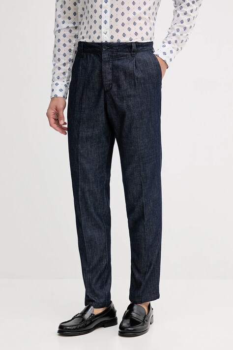United Colors of Benetton spodnie męskie kolor granatowy w fasonie chinos 40QFUF05J