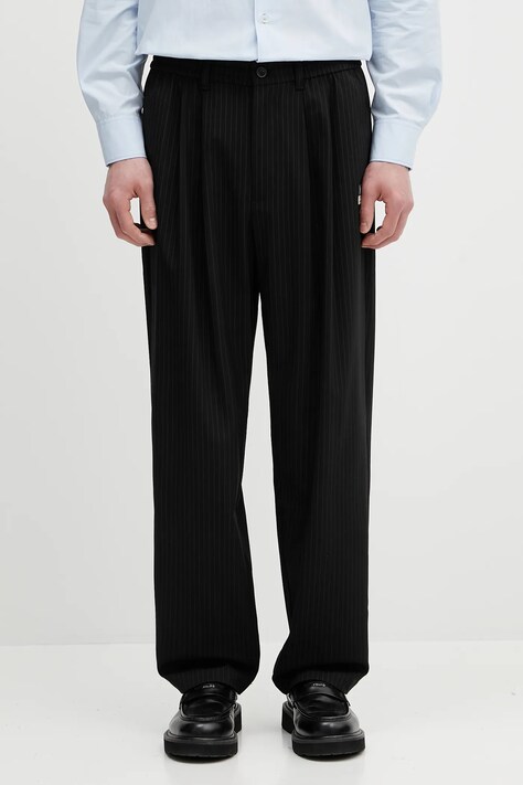 Kalhoty Evisu Striped Taper Fit pánské, černá barva, 2ESHTM5PT1061
