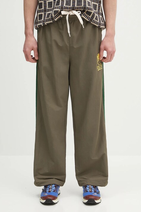 adidas Originals pantaloni de trening x Brain Dead Dead barbati, culoarea verde, uni, JN2410