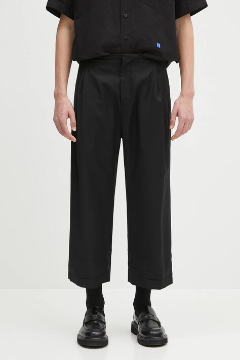 Вовняні штани Ader Error Apparel-Bottom колір чорний прямі BO01SSSA0205BK