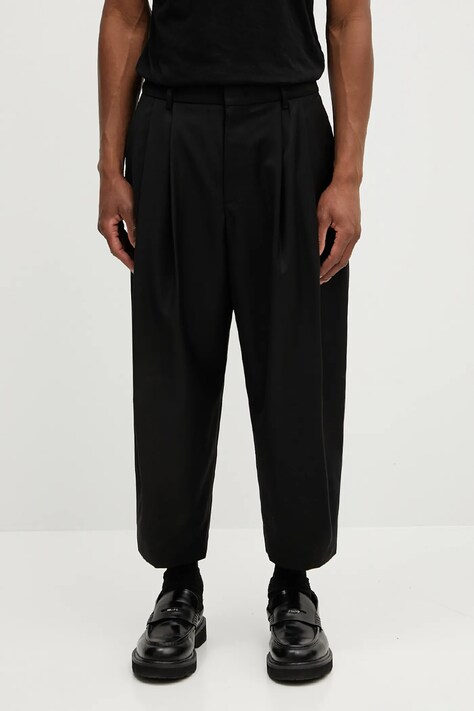 Вовняні штани Ader Error Apparel-Bottom колір чорний прямі BO42FYSA0101BK