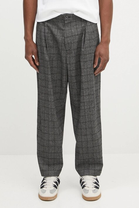 NEIGHBORHOOD pantaloni Two Tuck Pants culoarea negru, drept, 242SPNH.PTM07