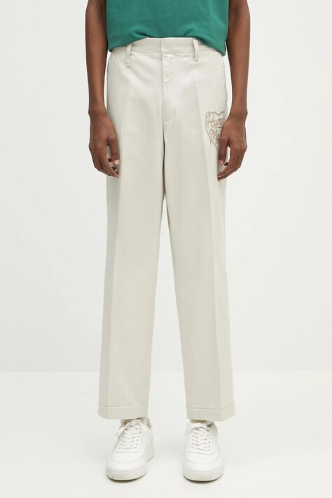 Human Made spodnie bawełniane Chino Pants męskie kolor beżowy proste HM29PT013