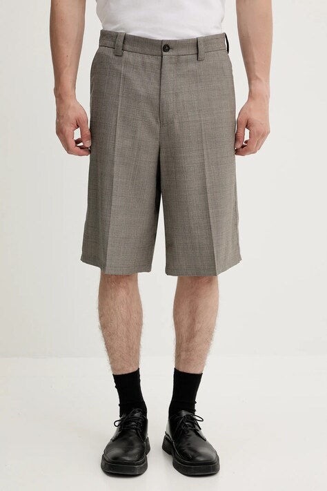 Filippa K pantaloni scurți din lână culoarea maro, 31434