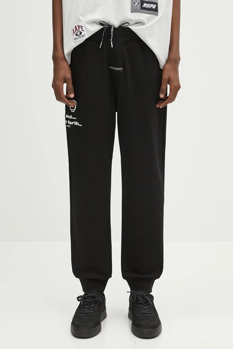 Спортивные штаны AAPE Main Sweat цвет чёрный однотонные AAPPTMB637XXN