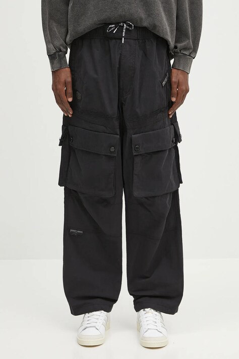 AAPE pantaloni Main Woven culoarea negru, drept, AAPPTMB633XXN