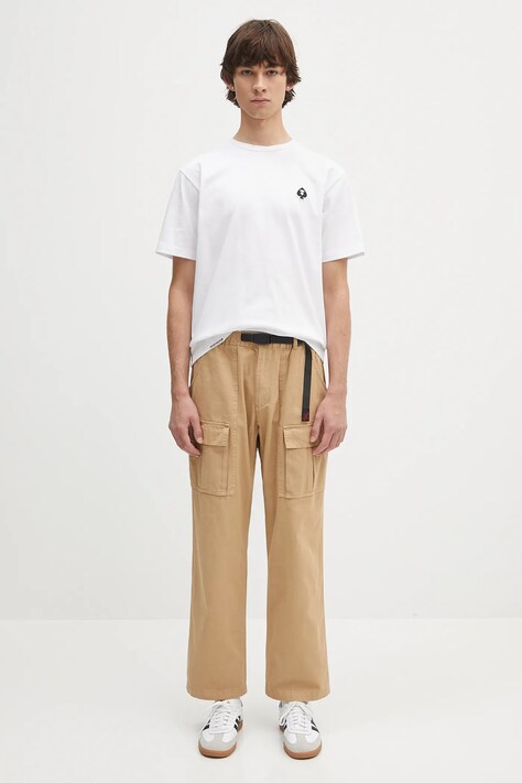 Бавовняні штани Gramicci Front Cargo Pant — SS25-SPM0ZP, бежевий — фото 5